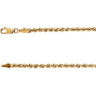 3MM Rope Chain (Available in 12", 14", 16" and 18") - 14K Yellow Gold