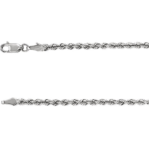 3MM Rope Chain (Available in 12", 14", 16" and 18") - 14K White Gold