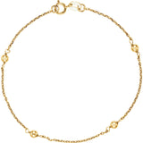 6" Gold & Ball Bracelet - 14K Yellow Gold