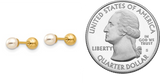 4MM Reversable Pearl & Gold Ball Stud Earrings - 14K Yellow Gold