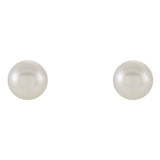 5MM Freshwater Cultured Pearl Stud Earrings - 14K White Gold