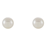 5MM Freshwater Cultured Pearl Stud Earrings - 14K White Gold