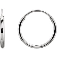 10MM Endless Hoop Earrings - 14K White Gold