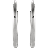 10MM Endless Hoop Earrings - 14K White Gold