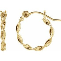 12MM Twisted Hoop Earrings - 14K Yellow Gold