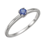 3MM Sapphire "September" Ring Size 3 - 14K Yellow or White Gold