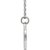 Eternal Keepsake Cross Disc Charm with Aquamarine - 14K White Gold