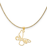 Custom Butterfly Charm Necklace - Yellow Gold