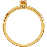 3MM Citrine "November" Ring Size 3 - 14K Yellow Gold