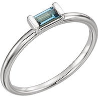 5MM London Blue Topaz "December" Ring (Available in sizes 6-7) - Sterling Silver