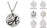 9.5MM Engraved Circle Charm (Available on 12" - 16" Chain) - Sterling Silver