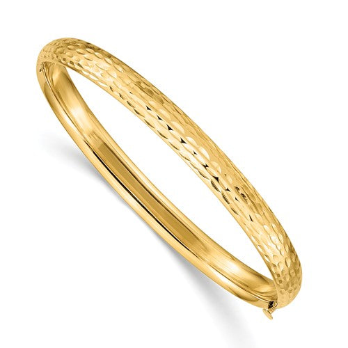 4" Diamond-cut Baby Bangle Bracelet - 14K Yellow Gold