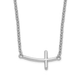 14" and 18" Sideways Cross Necklace Set - Sterling Silver