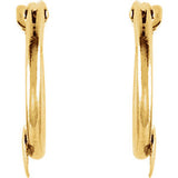 10MM Hoop Earrings with Heart - 14K White Gold