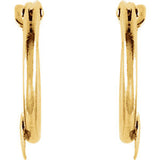 10MM Hoop Earrings with Heart - 14K Yellow Gold