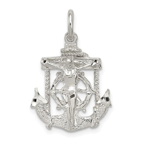 Mariners Crucifix Cross Charm - Sterling Silver