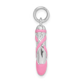 Pink Ballet Slipper Charm - Sterling Silver