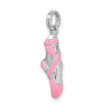 Pink Ballet Slipper Charm - Sterling Silver