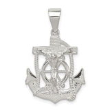 Large Mariners Crucifix Cross Charm - Sterling Silver