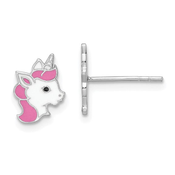 Mini Unicorn Earrings - Sterling Silver