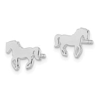 8MM Horse Stud Earrings in Sterling Silver