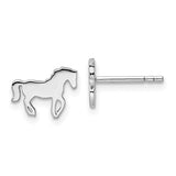 8MM Horse Stud Earrings in Sterling Silver
