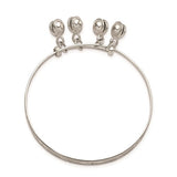 Adjustable Bells Bangle Bracelet - Sterling Silver