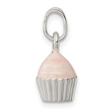Mini Pink Cupcake Charm - Sterling Silver