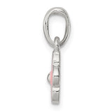 Mini Pink Flower Charm - Sterling Silver