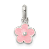Mini Pink Flower Charm - Sterling Silver
