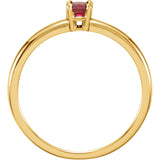 3MM Ruby "July" Ring Size 3 - 14K Yellow Gold