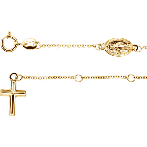Rosary Cross necklace in 10k Gold | Las Villas Jewelry