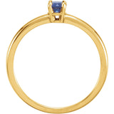 3MM Sapphire "September" Ring Size 3 - 14K Yellow or White Gold