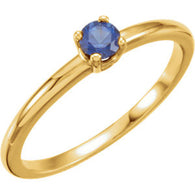 3MM Sapphire "September" Ring Size 3 - 14K Yellow or White Gold