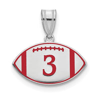 Mini Custom Football Charm - Sterling Silver