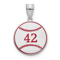 Mini Custom Baseball Charm - Sterling Silver