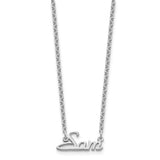 Futuristic Script Nameplate Necklace - Sterling Silver