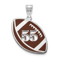 Custom Brown Football Charm - Sterling Silver