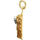 Diamond Crown Jesus Charm - 14K Yellow Gold