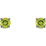 3MM Peridot "August" Stud Earrings - 14K Yellow Gold