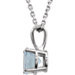 Aquamarine Charm Necklace - 14K White Gold