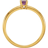 3MM Amethyst "February" Ring Size 3 - 14K Yellow Gold