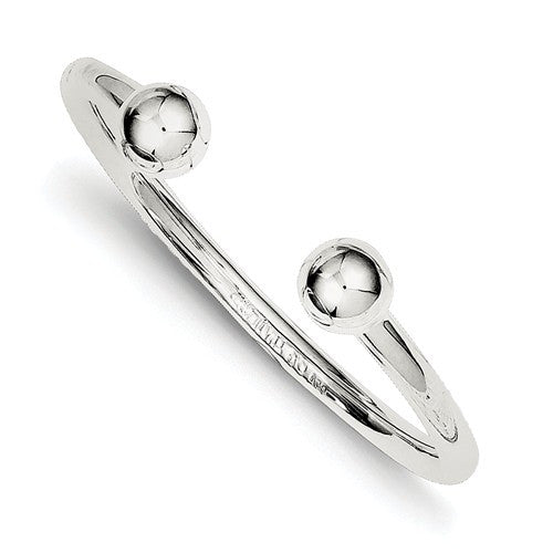 Ball Cuff Bangle Bracelet - Sterling Silver