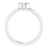 5MM White Sapphire Ring (Available in sizes 6-7) - Sterling Silver