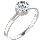 5MM White Sapphire Ring (Available in sizes 6-7) - Sterling Silver