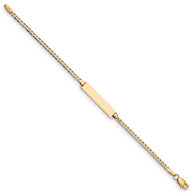 5.5" Baby ID Flat Curb Bracelet - 14K Yellow Gold