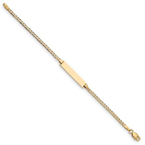 5.5" Baby ID Flat Curb Bracelet - 14K Yellow Gold