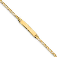 6" Baby ID Figaro Bracelet - 14K Yellow Gold