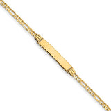 6" Baby ID Figaro Bracelet - 14K Yellow Gold