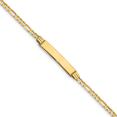 6" Baby ID Figaro Bracelet - 14K Yellow Gold